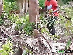 Black doll having casual lovemaking in the nature