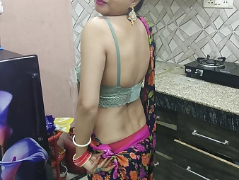 Messy Chat's roleplay in kitchen - Hot Indian Teenie gets kinky with step-sister in desi kitchen