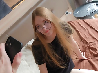 My stepsister is a adult movie star in glasses and luvs it - Pov homemade reality pornography