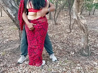 Super-fucking-hot Indian wifey with buddy gets tough fucky-fucky in public & bj's firm in saree